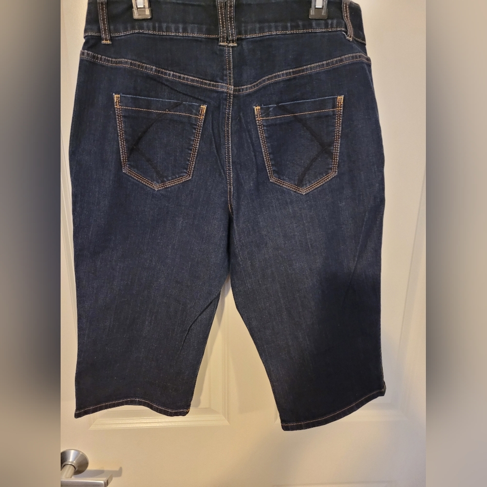 Womens Lane Bryant Denim Stretch Short Skimmer Capri - Picture 4 of 5